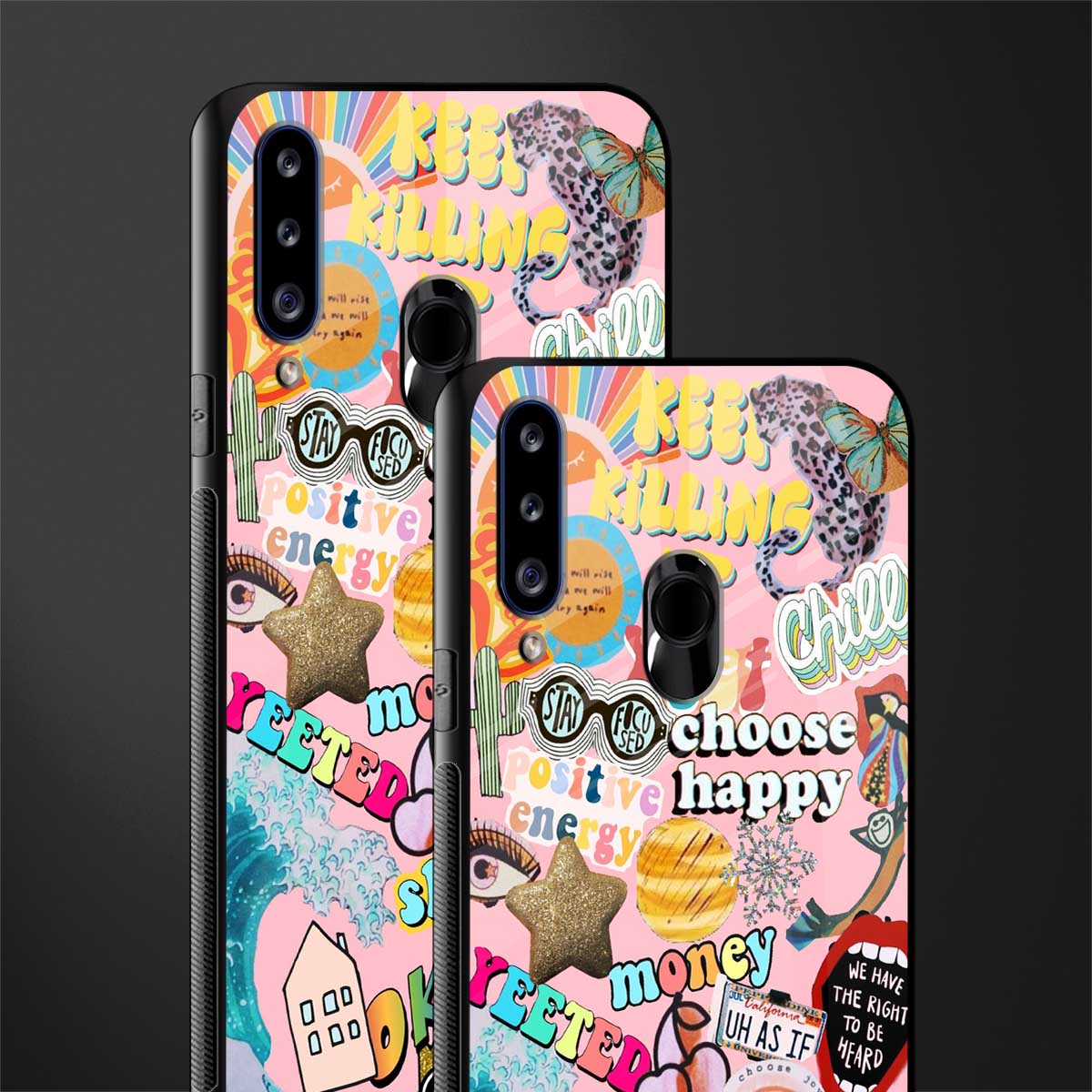happy summer collage glass case for samsung galaxy a20s image-2