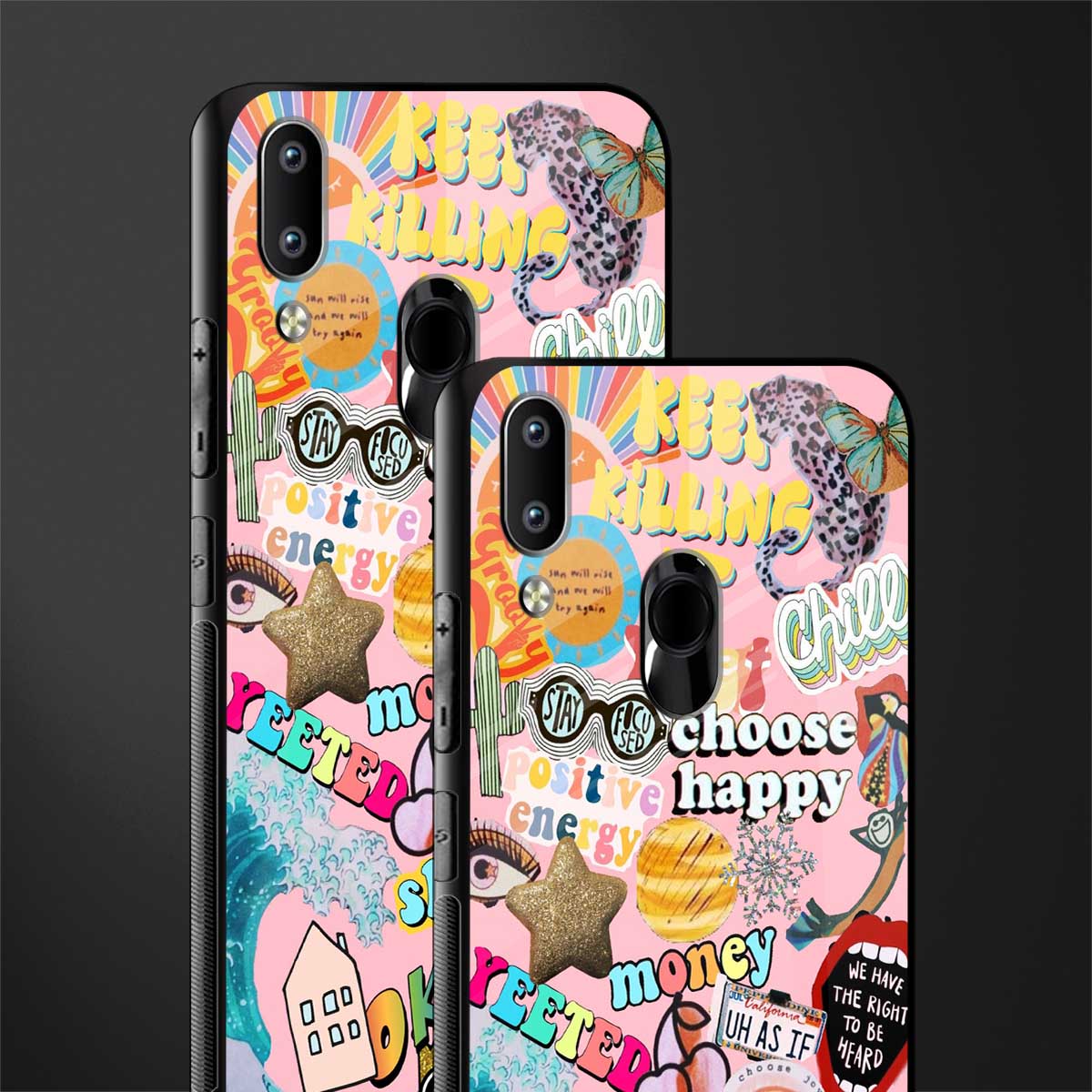 happy summer collage glass case for vivo y95 image-2