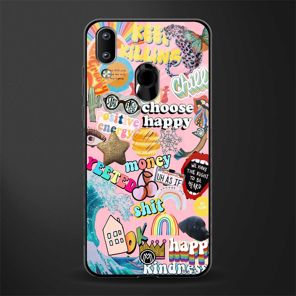 happy summer collage glass case for vivo y91 image