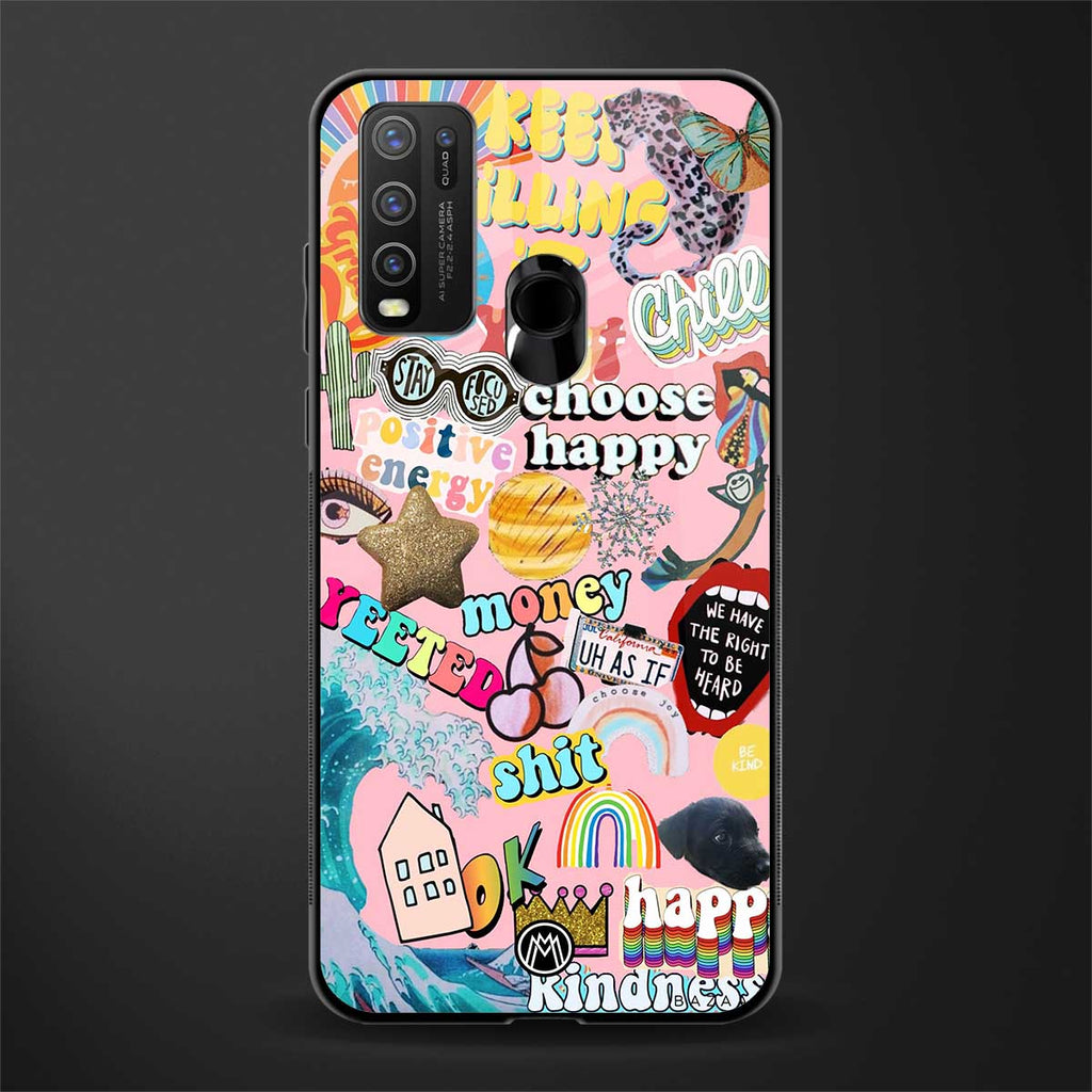 happy summer collage glass case for vivo y50 image