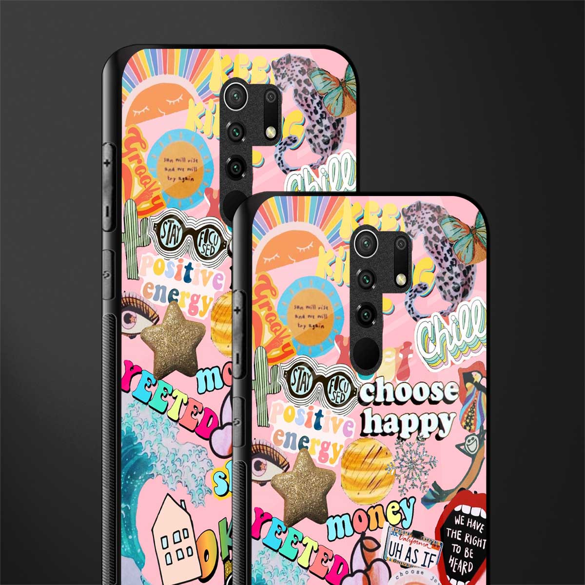 happy summer collage glass case for redmi 9 prime image-2