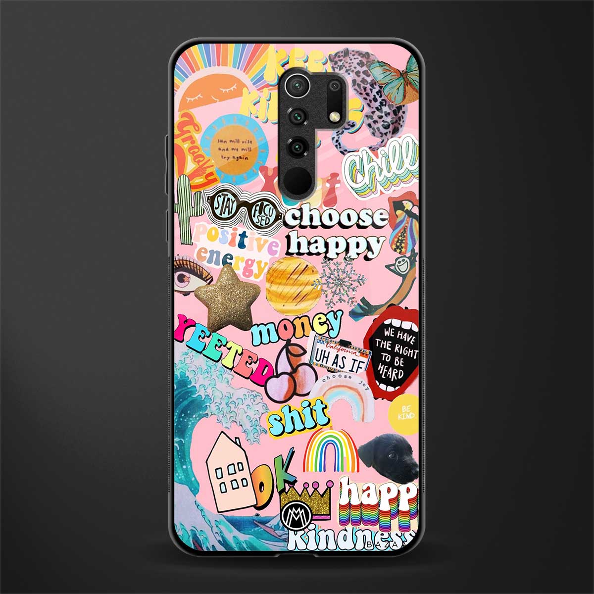 happy summer collage glass case for poco m2 image
