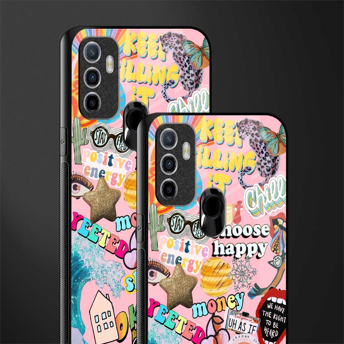 happy summer collage glass case for oppo a53 image-2