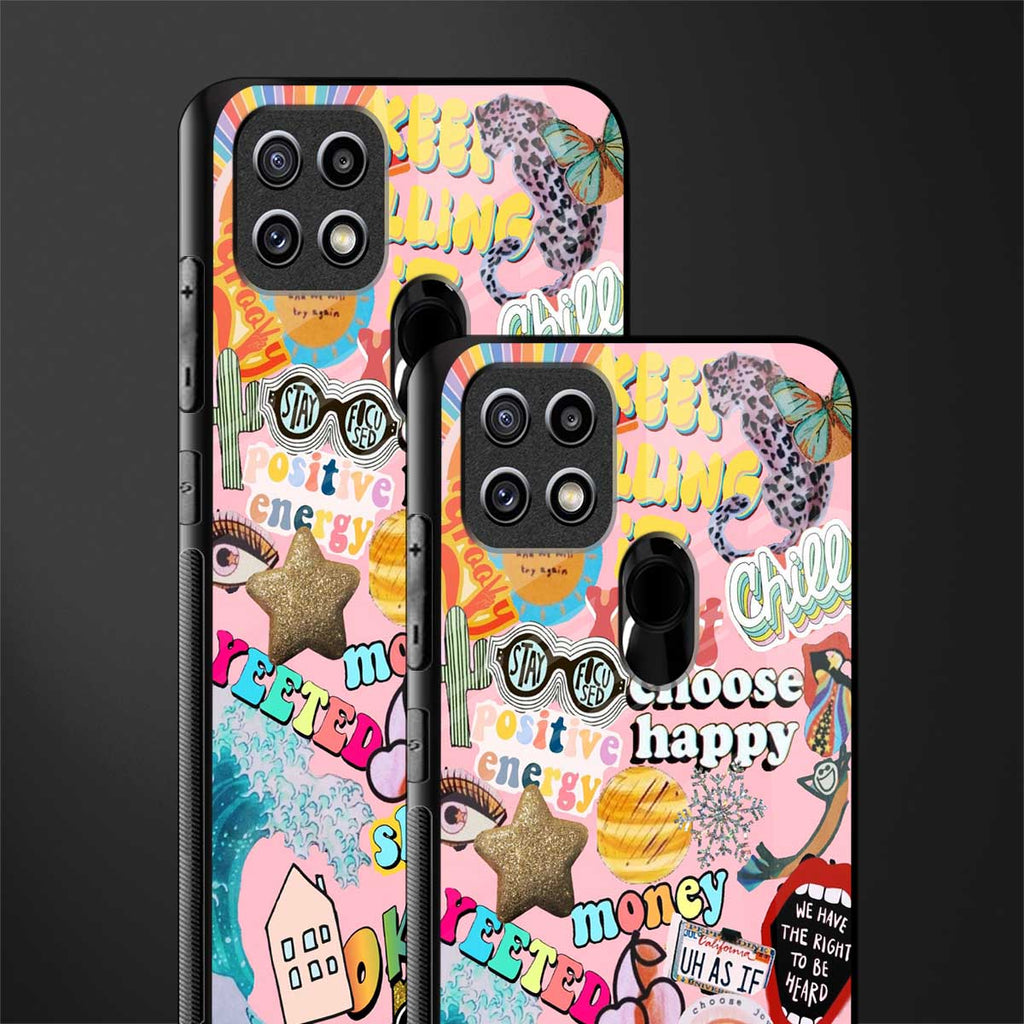 happy summer collage glass case for oppo a15 image-2