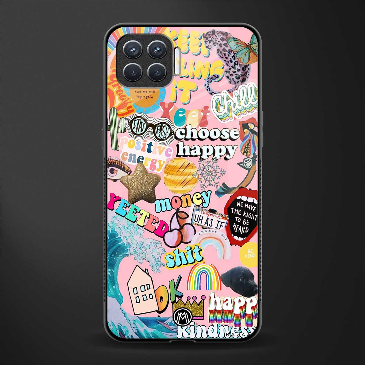 happy summer collage glass case for oppo f17 image