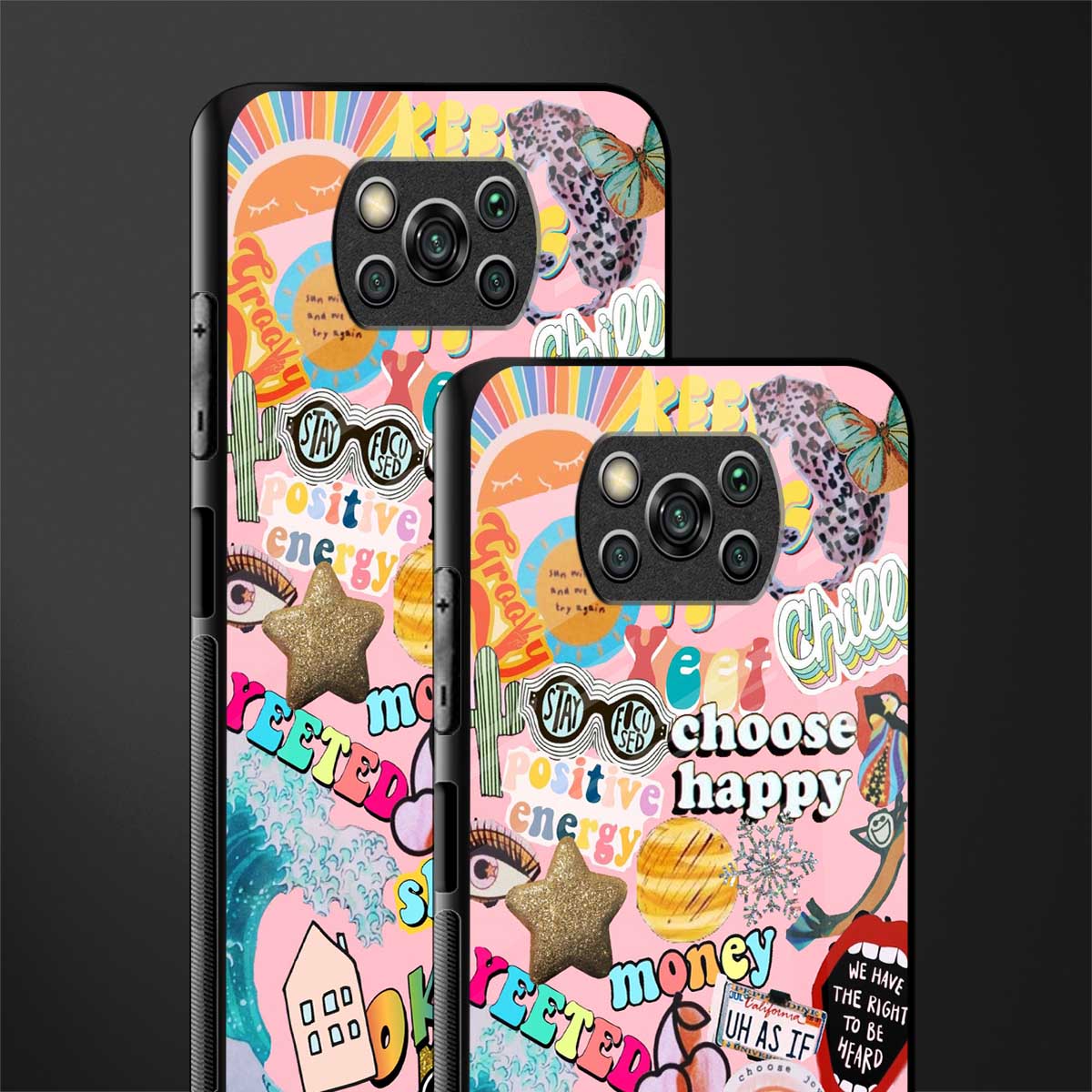 happy summer collage glass case for poco x3 pro image-2