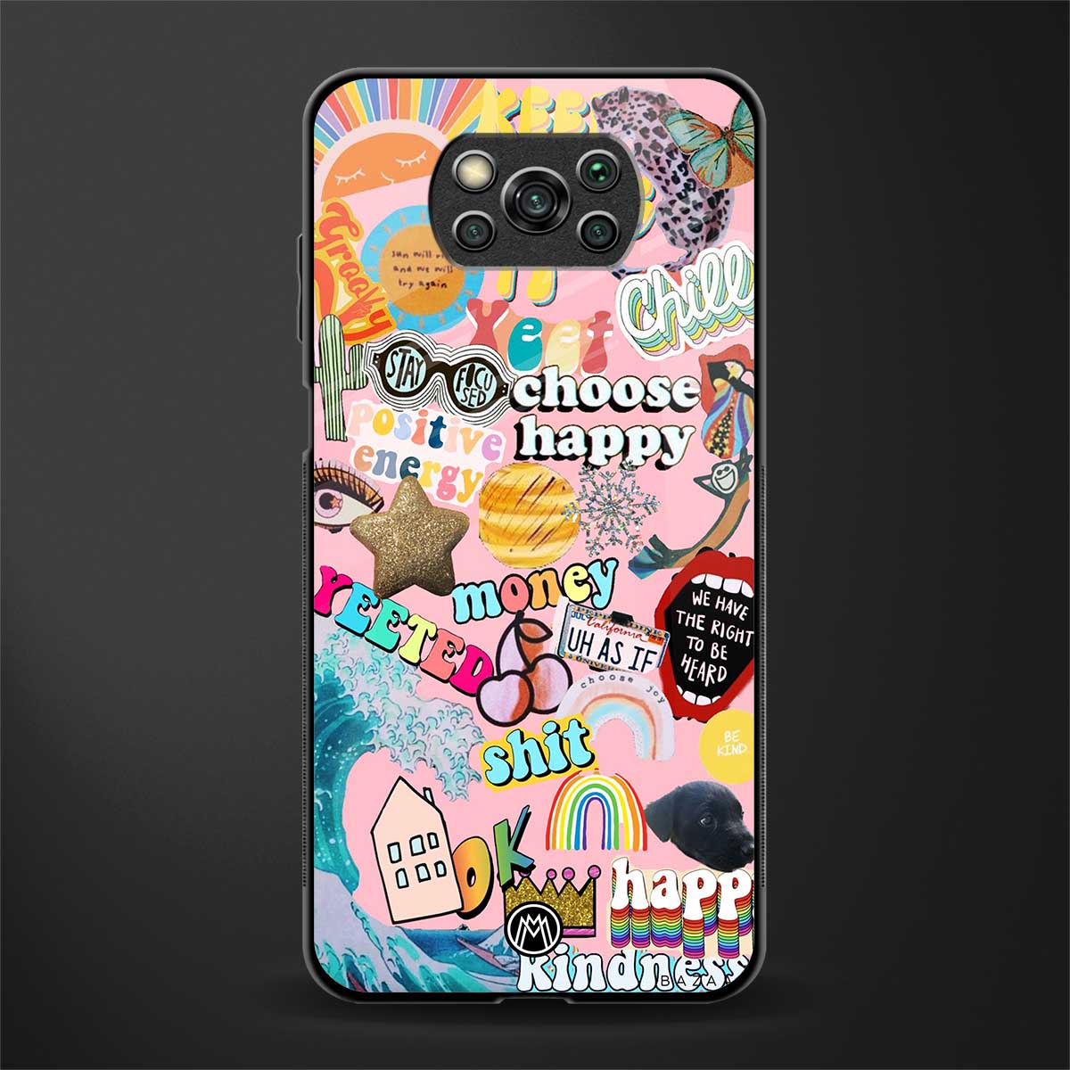 happy summer collage glass case for poco x3 pro image