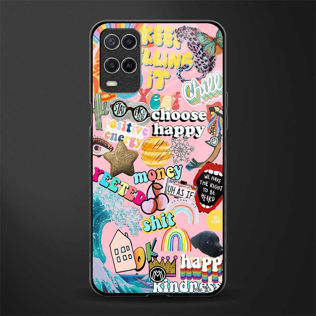 happy summer collage glass case for oppo a54 image