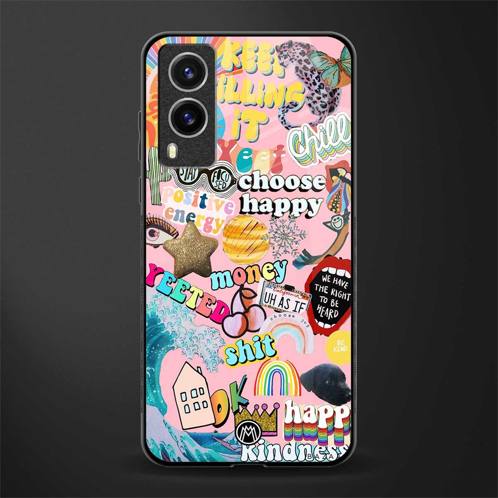 happy summer collage glass case for vivo v21e 5g image