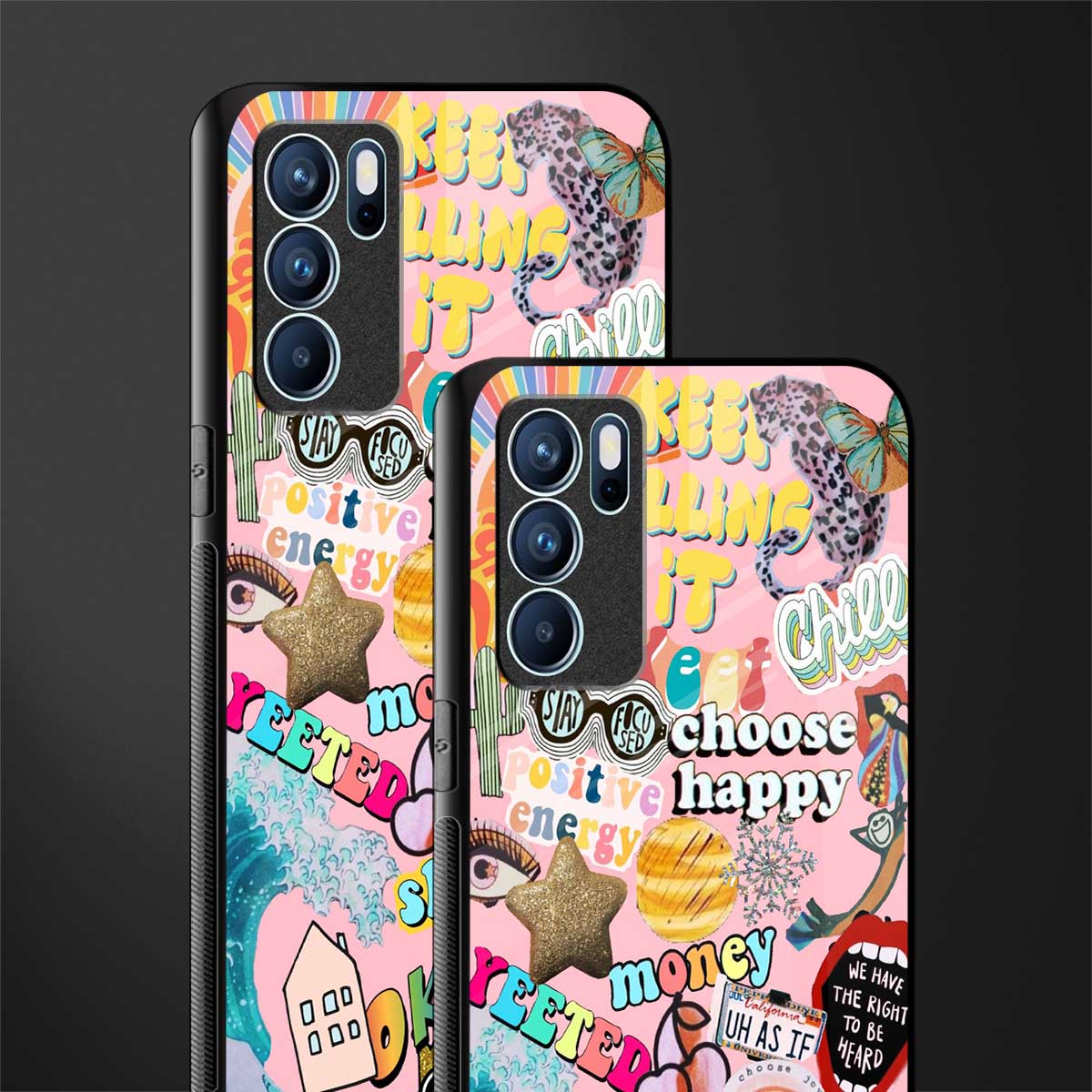 happy summer collage glass case for oppo reno6 5g image-2