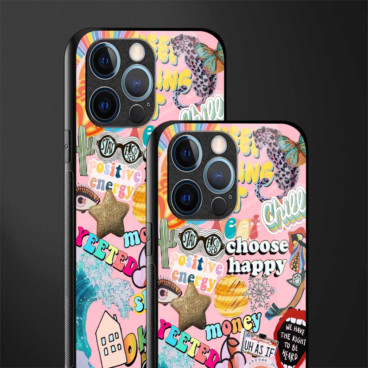 happy summer collage glass case for iphone 13 pro image-2