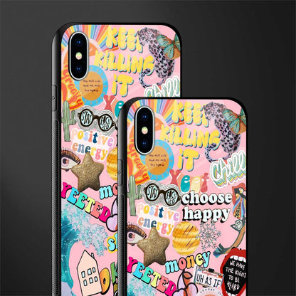 happy summer collage glass case for iphone xs max image-2