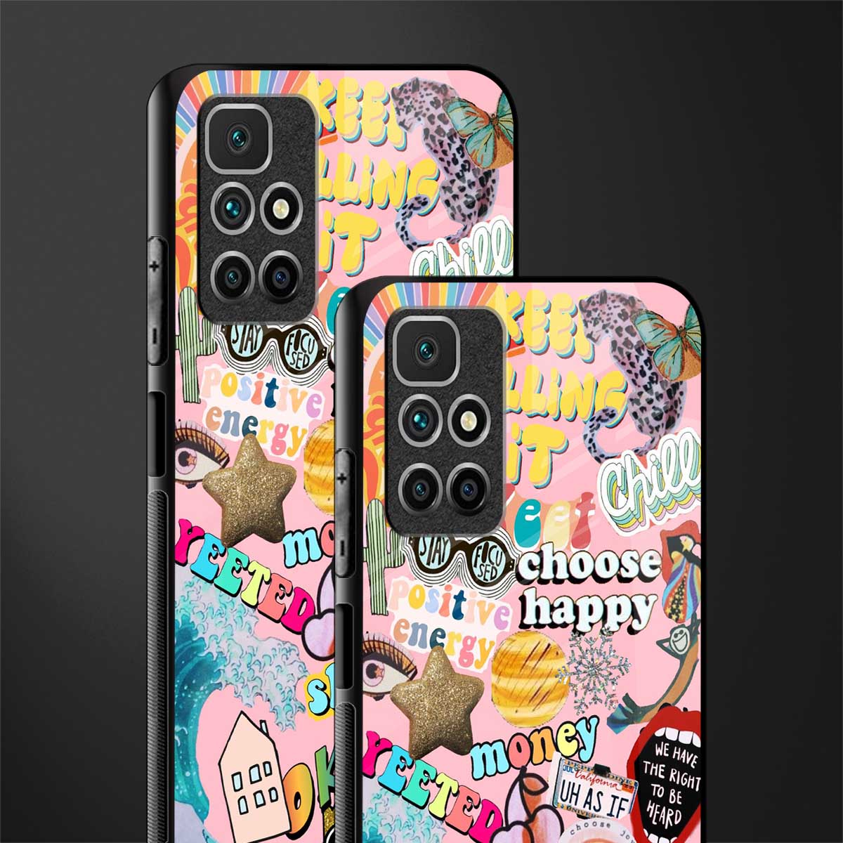 happy summer collage glass case for redmi 10 prime image-2