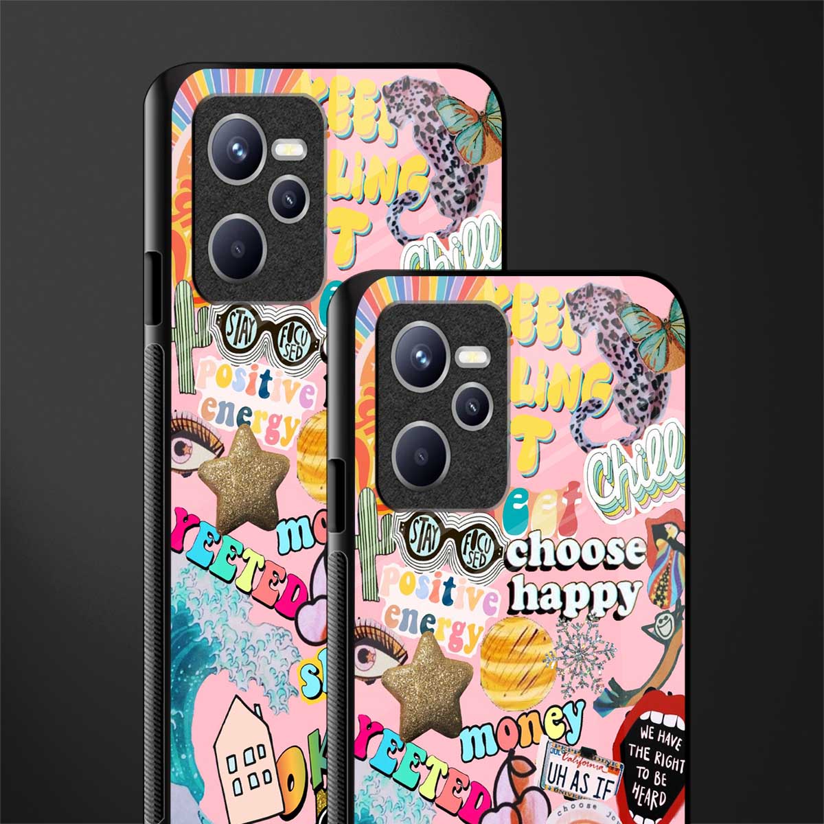 happy summer collage glass case for realme c35 image-2