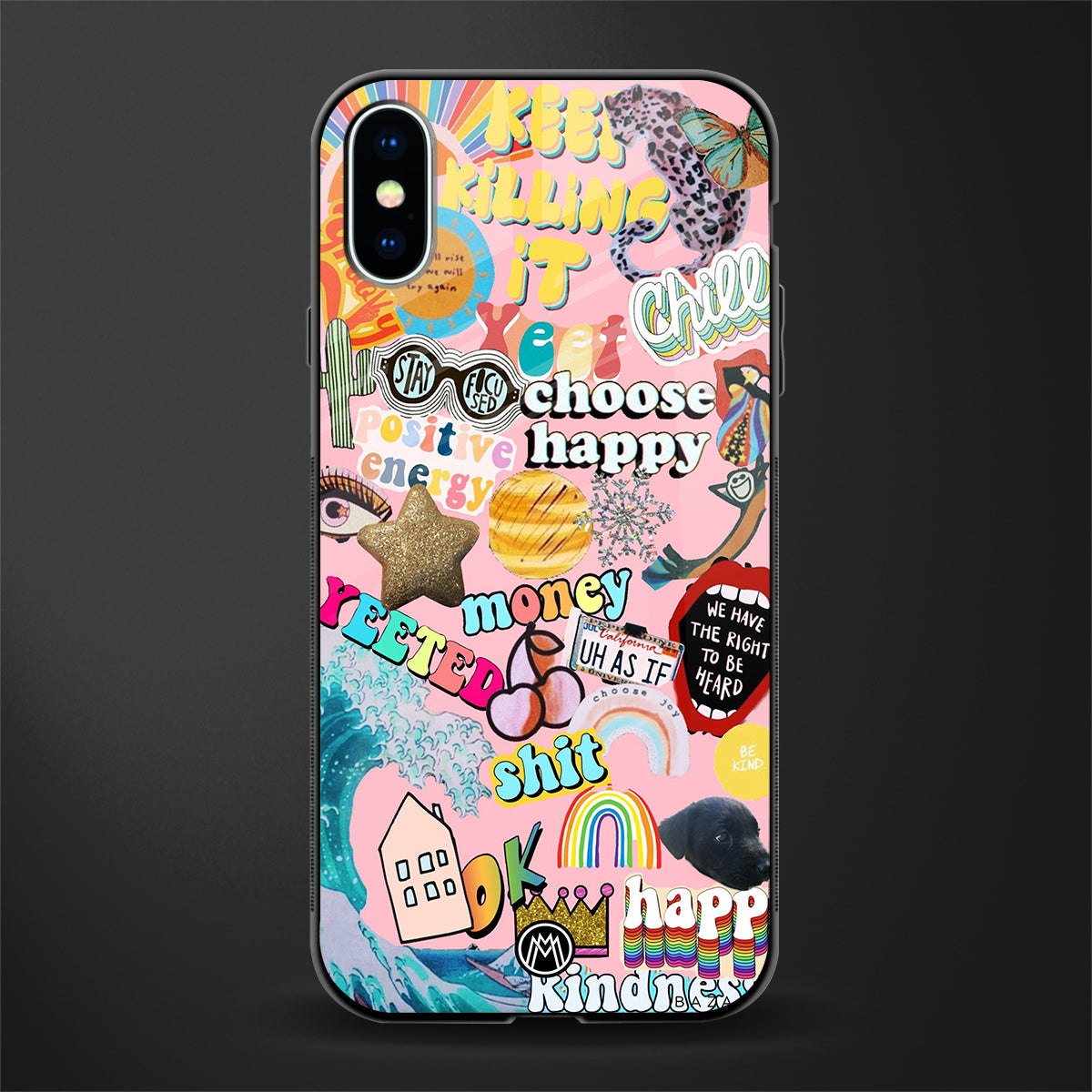 happy summer collage glass case for iphone xs image