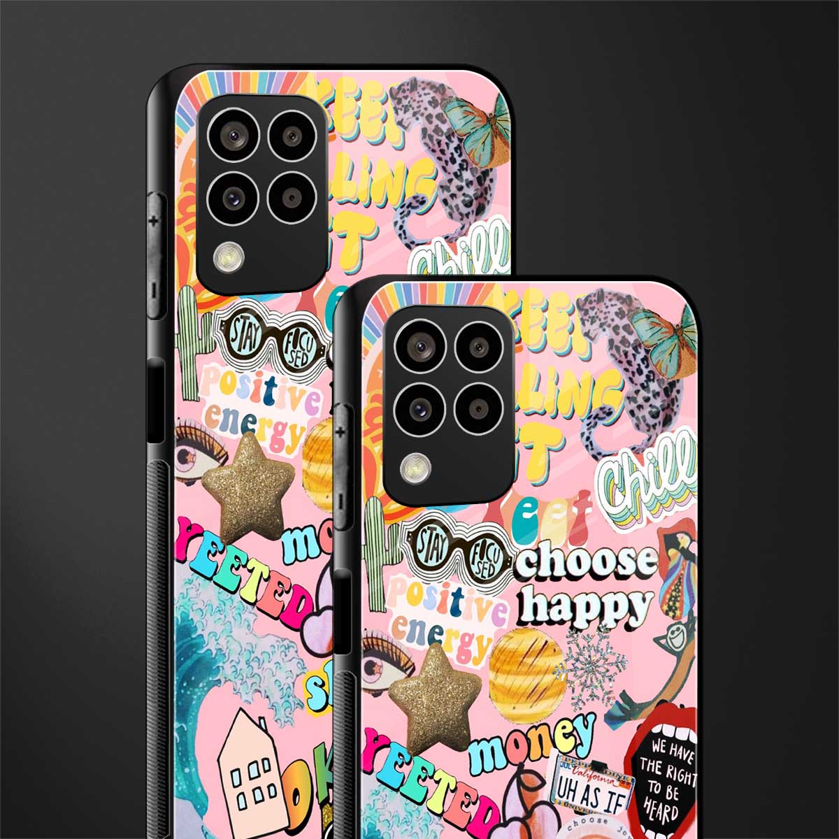 happy summer collage back phone cover | glass case for samsung galaxy m33 5g