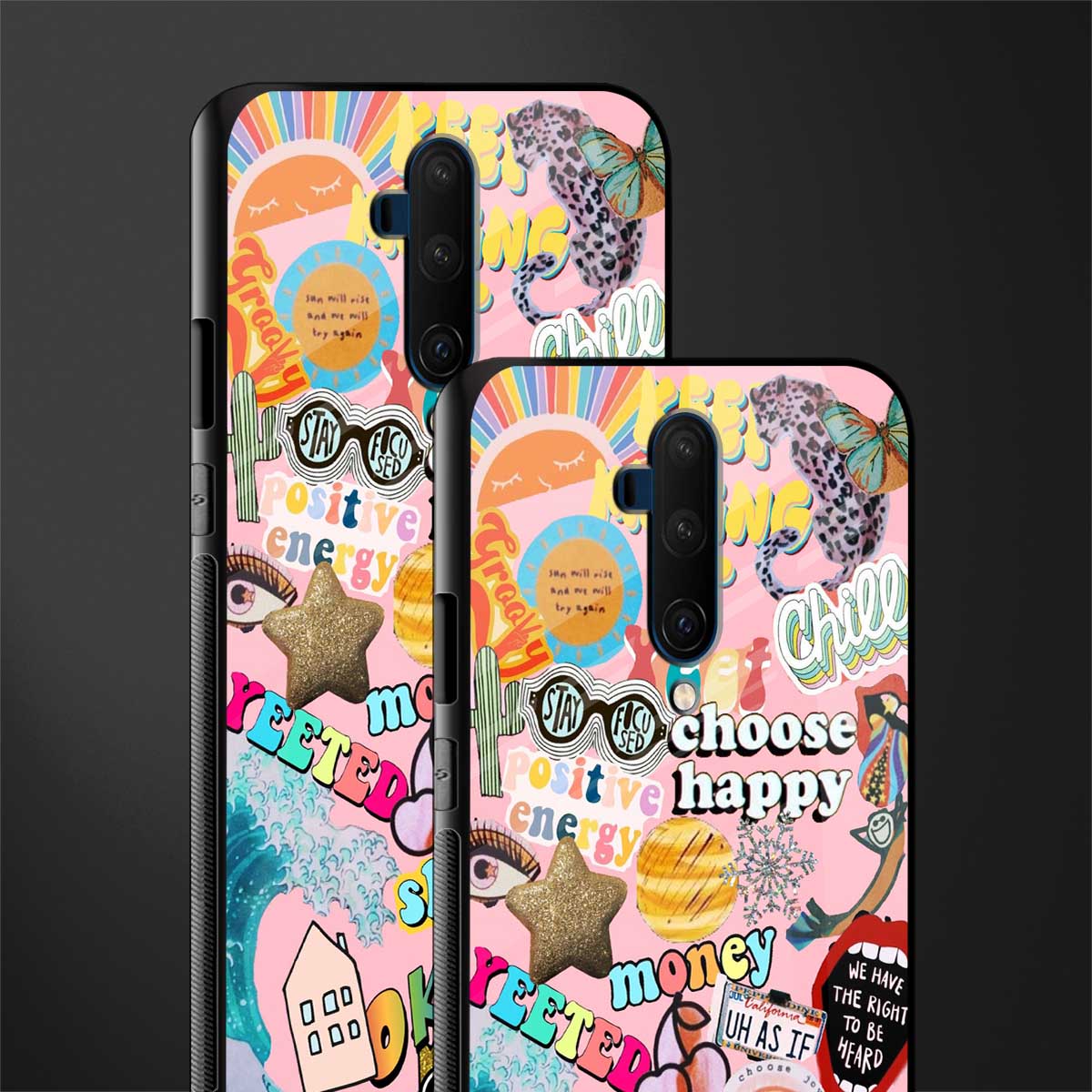 happy summer collage glass case for oneplus 7t pro image-2