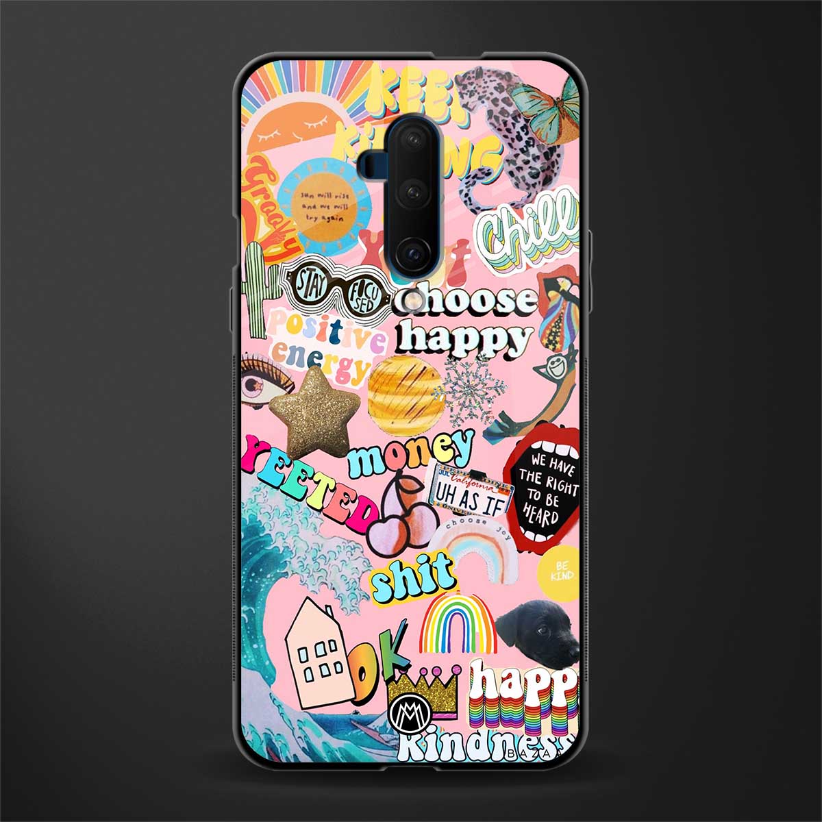 happy summer collage glass case for oneplus 7t pro image
