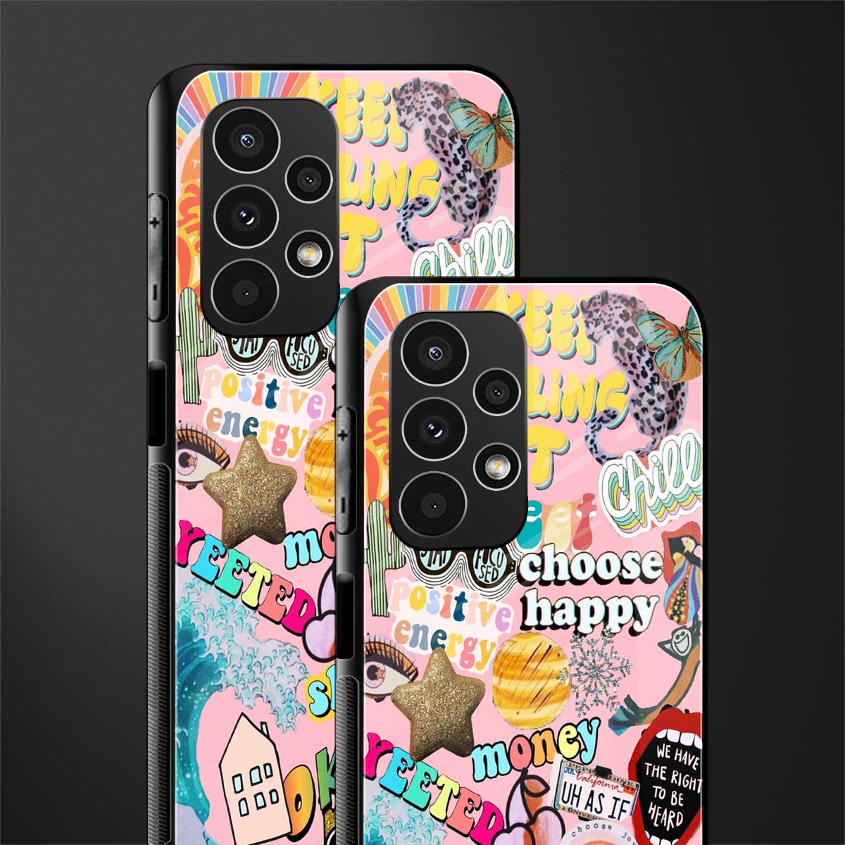 happy summer collage back phone cover | glass case for samsung galaxy a13 4g