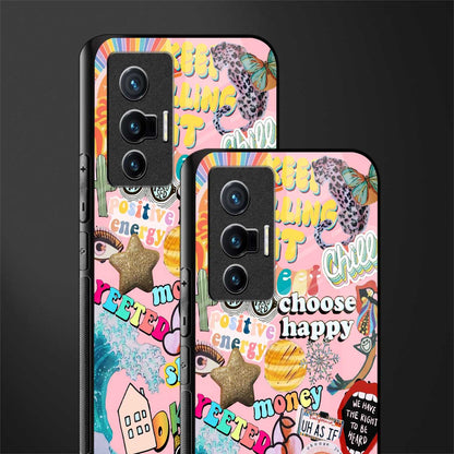 happy summer collage glass case for vivo x70 image-2