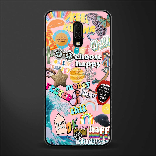 happy summer collage glass case for oneplus 7 image