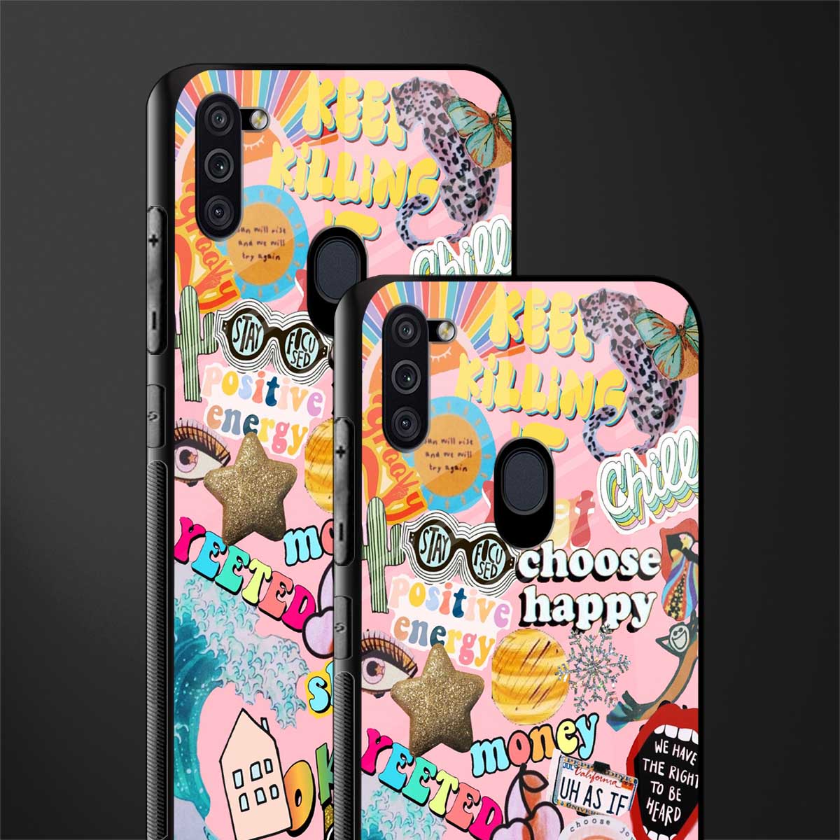 happy summer collage glass case for samsung a11 image-2