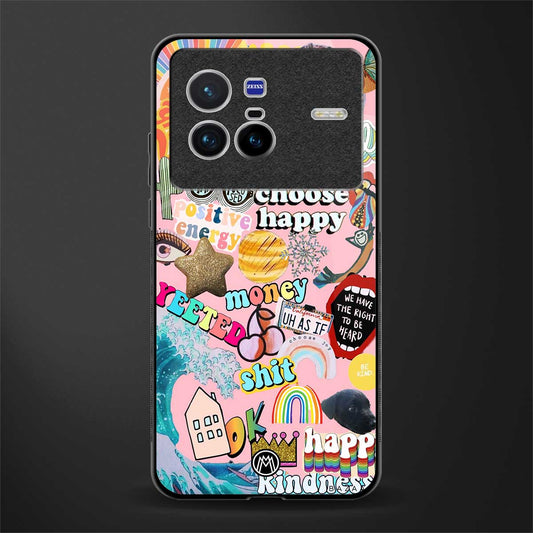 happy summer collage glass case for vivo x80 image