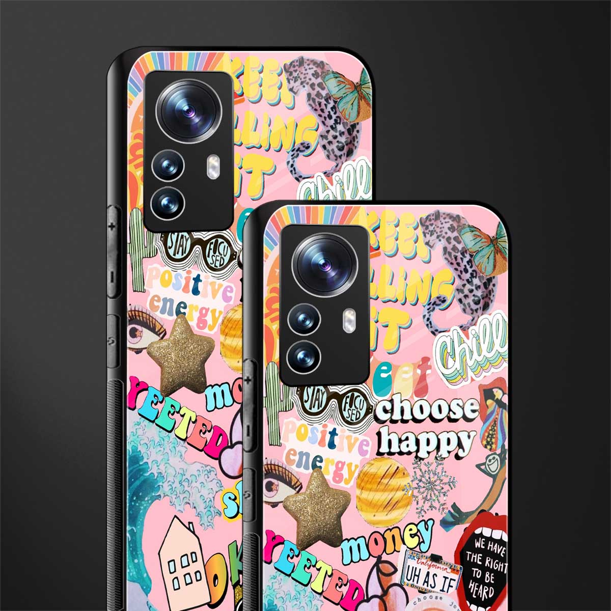happy summer collage back phone cover | glass case for xiaomi 12 pro