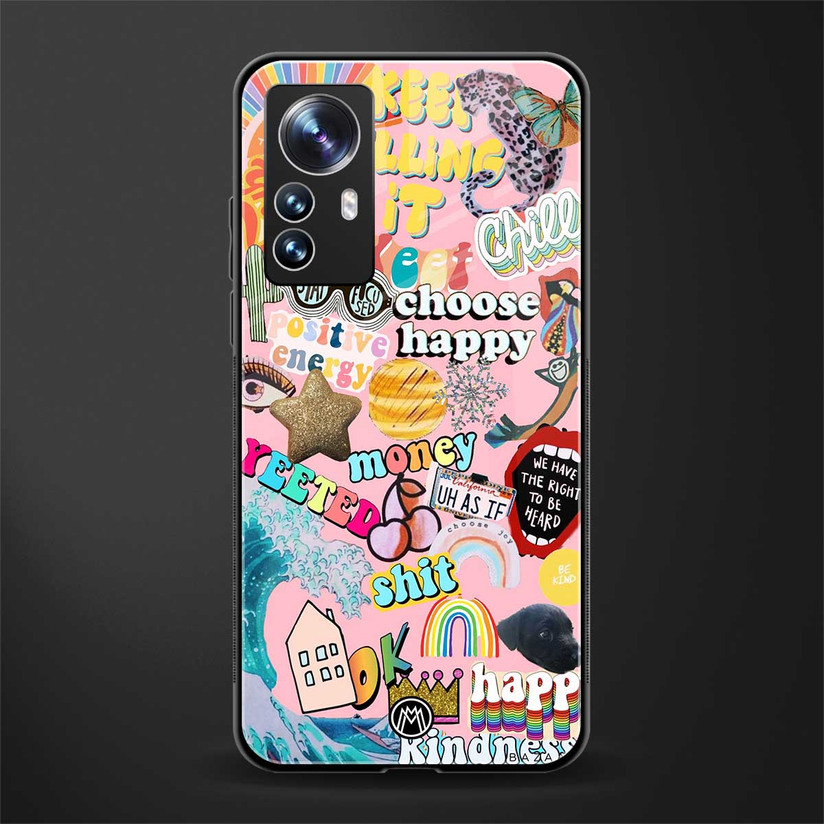 happy summer collage back phone cover | glass case for xiaomi 12 pro