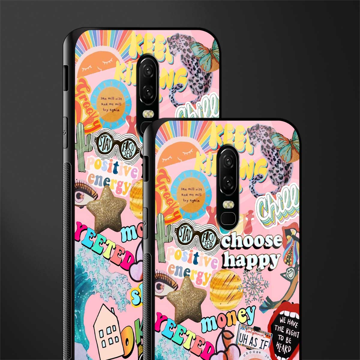 happy summer collage glass case for oneplus 6 image-2