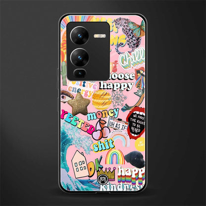 happy summer collage back phone cover | glass case for vivo v25 pro 5g
