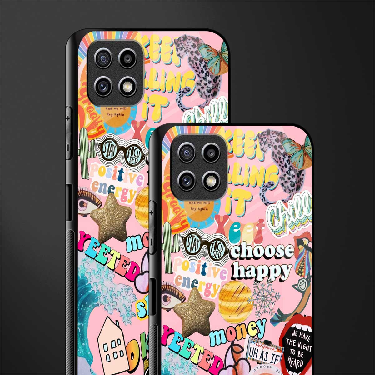 happy summer collage back phone cover | glass case for samsung galaxy f42