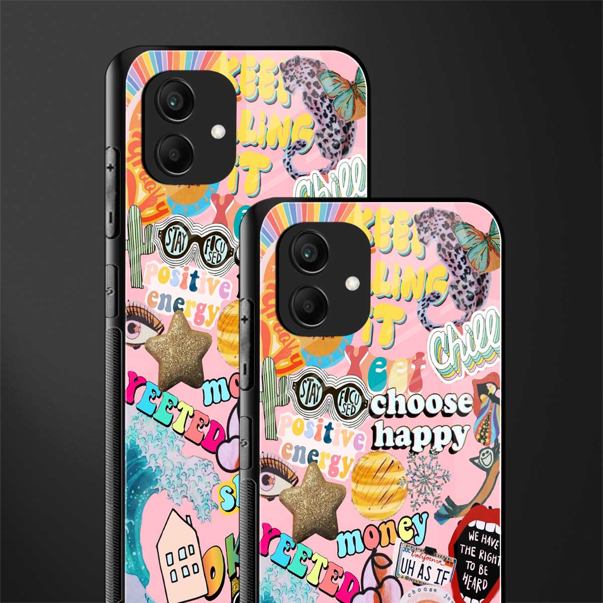 happy summer collage back phone cover | glass case for samsung galaxy a04