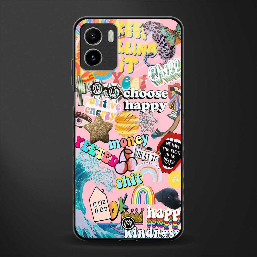 happy summer collage back phone cover | glass case for vivo y72