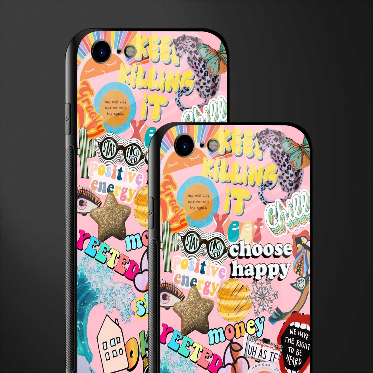 happy summer collage glass case for iphone 8 image-2