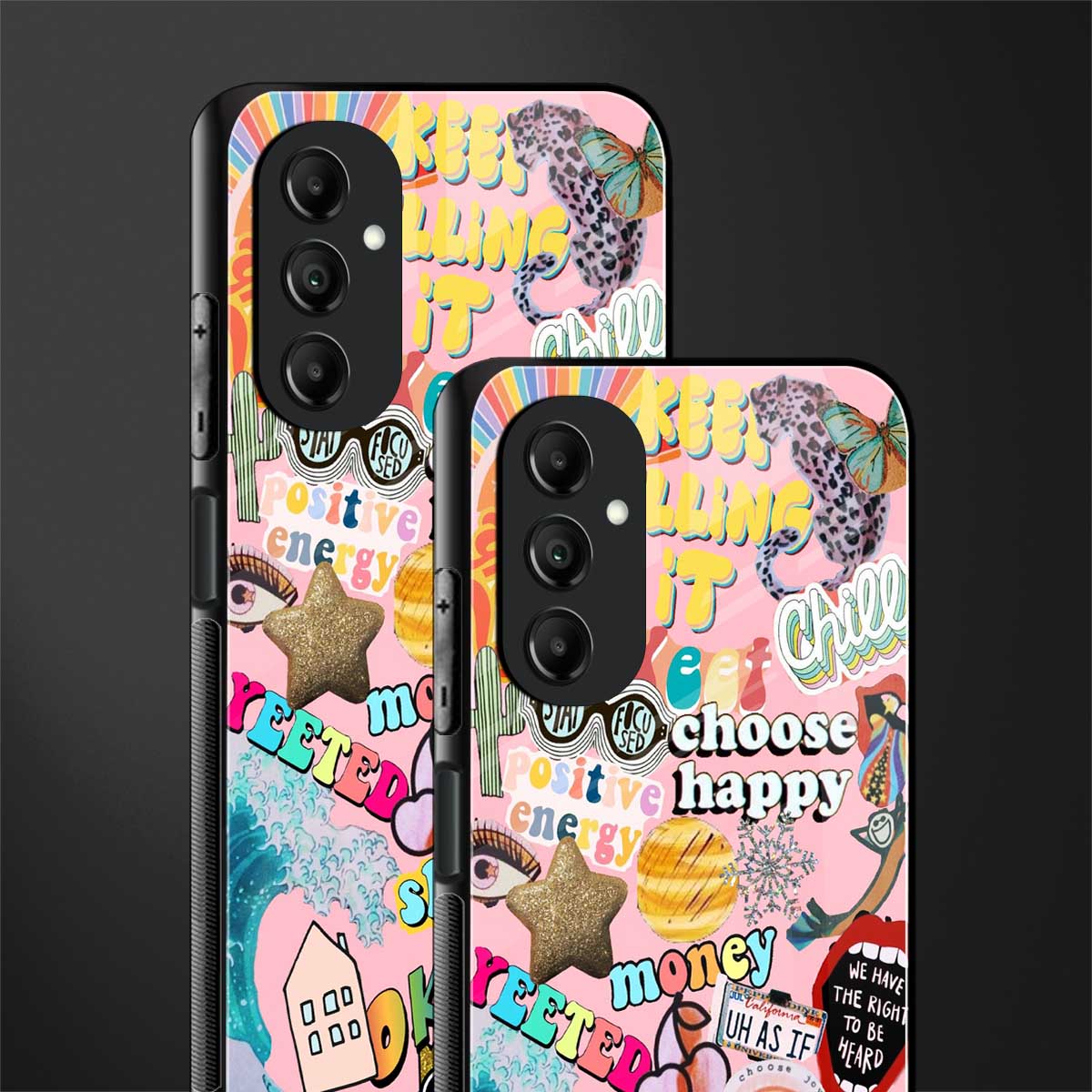 happy summer collage back phone cover | glass case for samsung galaxy a14 5g