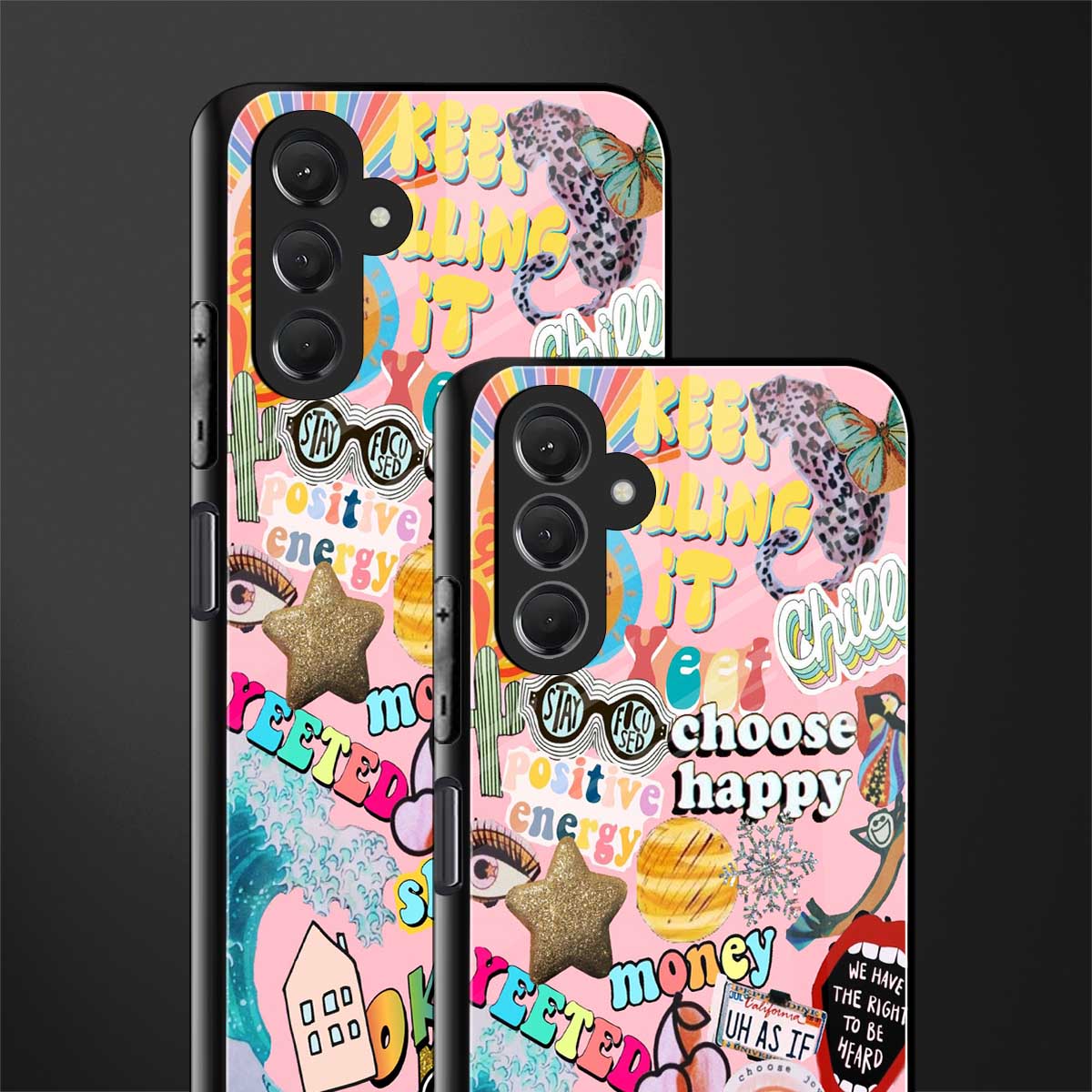 happy summer collage back phone cover | glass case for samsun galaxy a24 4g