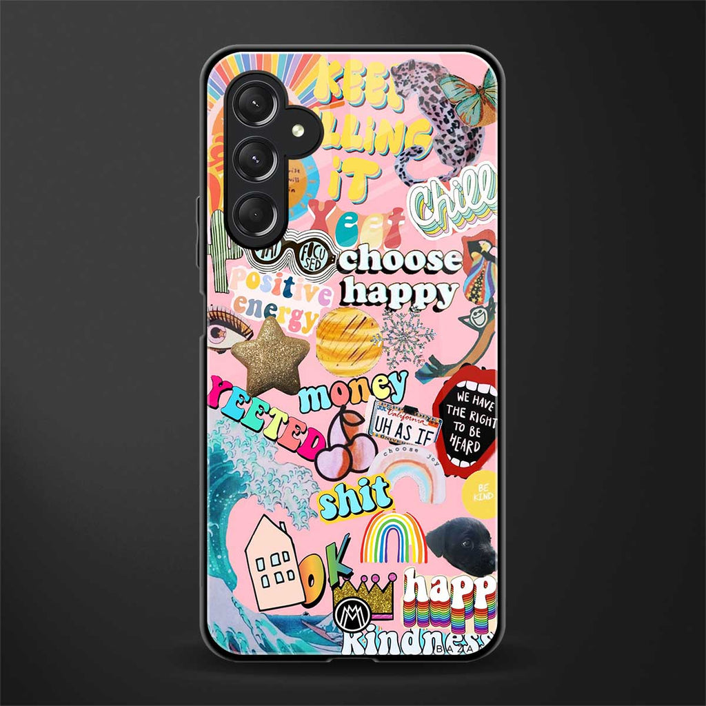 happy summer collage back phone cover | glass case for samsun galaxy a24 4g