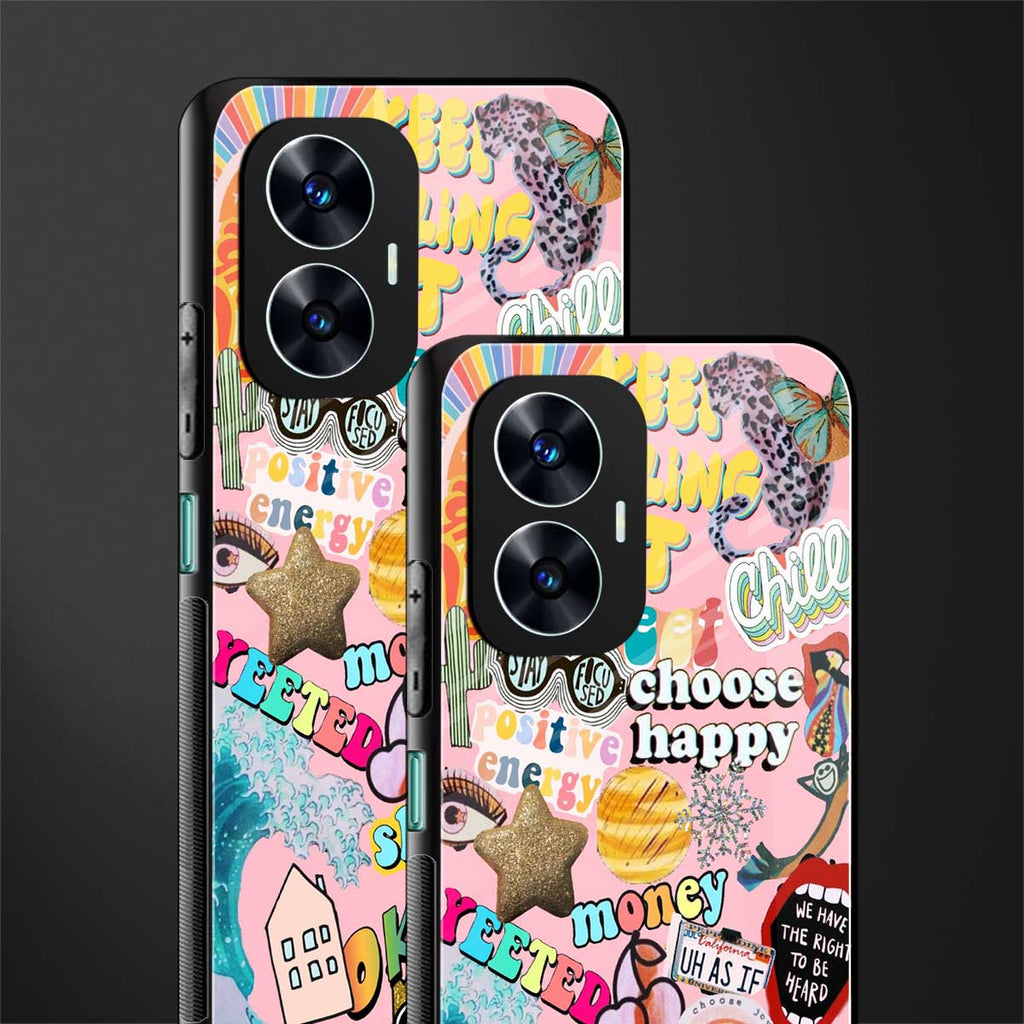 happy summer collage back phone cover | glass case for realme c55