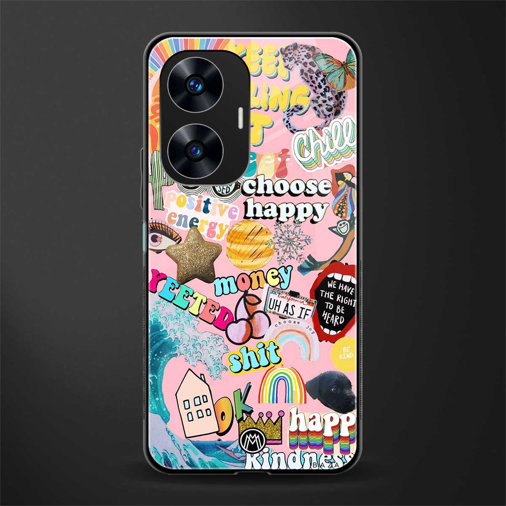 happy summer collage back phone cover | glass case for realme c55