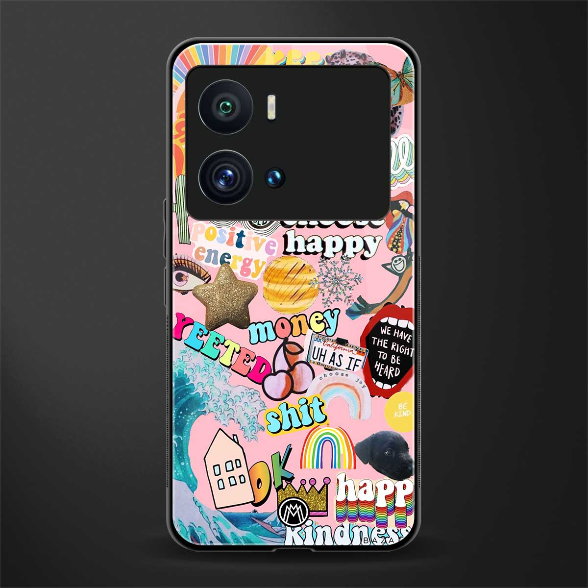 happy summer collage back phone cover | glass case for iQOO 9 Pro