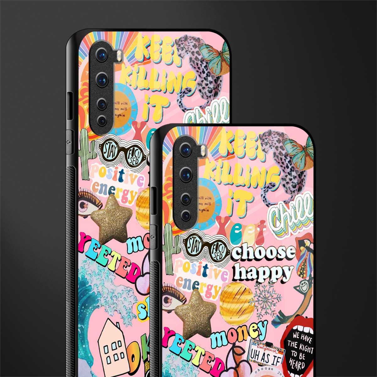 happy summer collage glass case for oneplus nord ac2001 image-2