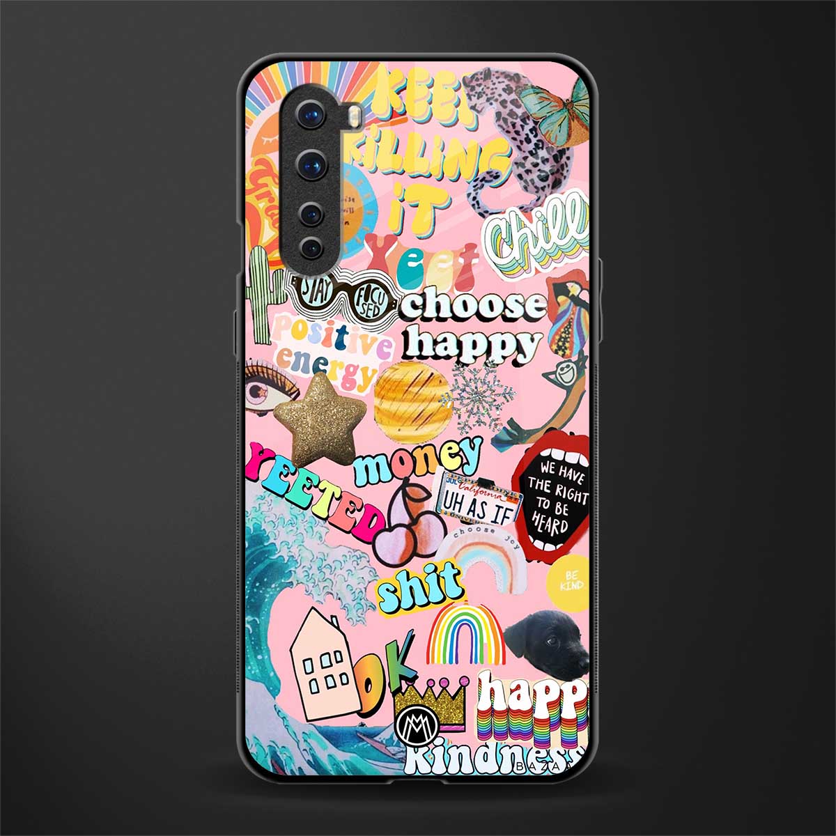 happy summer collage glass case for oneplus nord ac2001 image