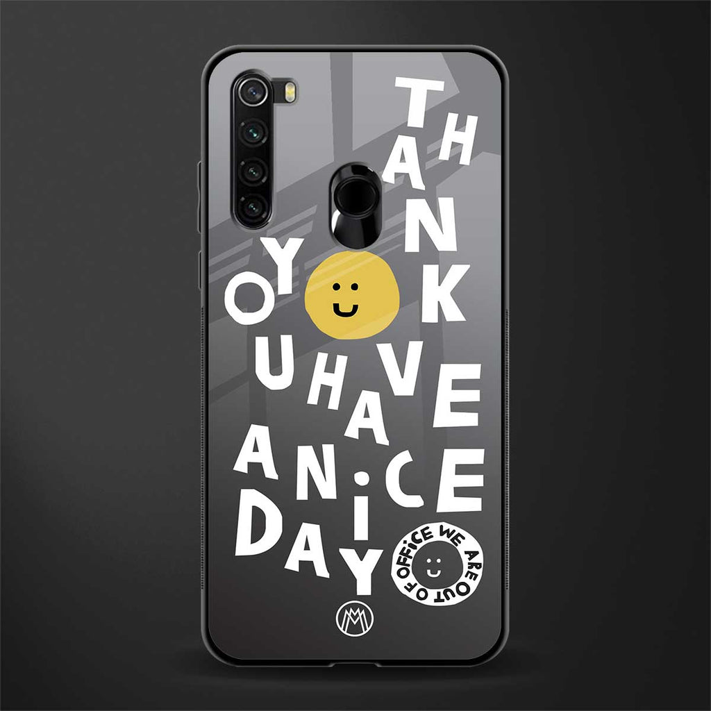 have a nice day glass case for redmi note 8 image