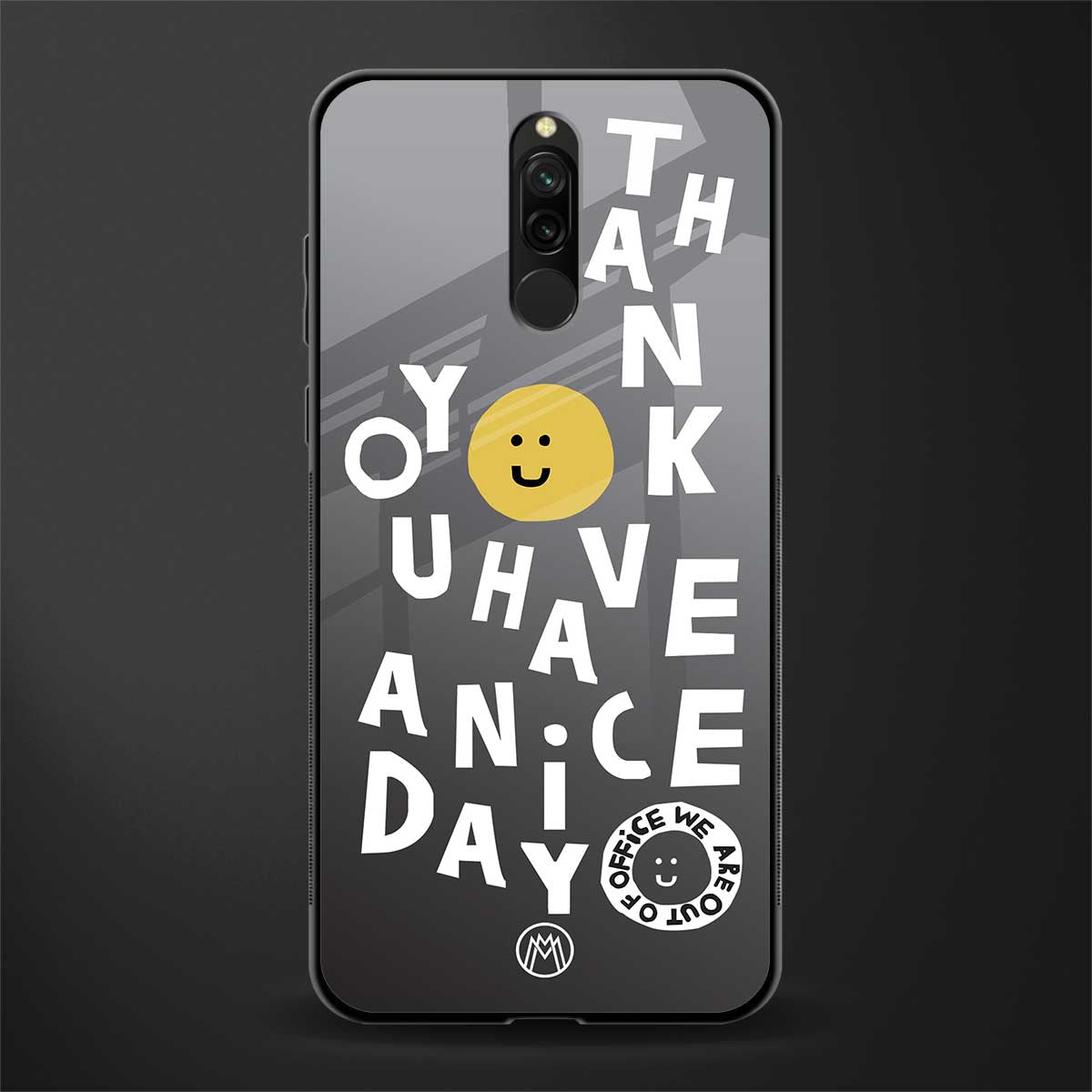have a nice day glass case for redmi 8 image