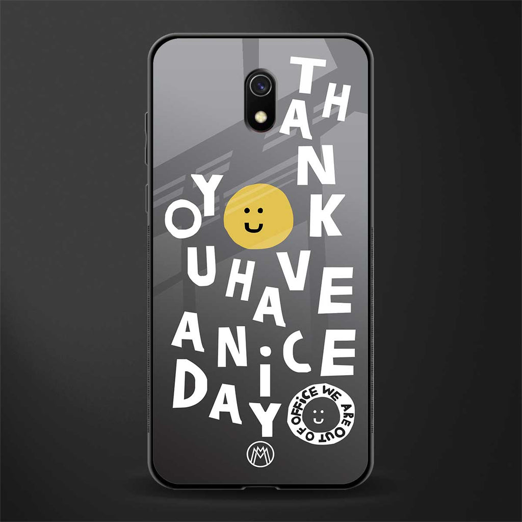 have a nice day glass case for redmi 8a image