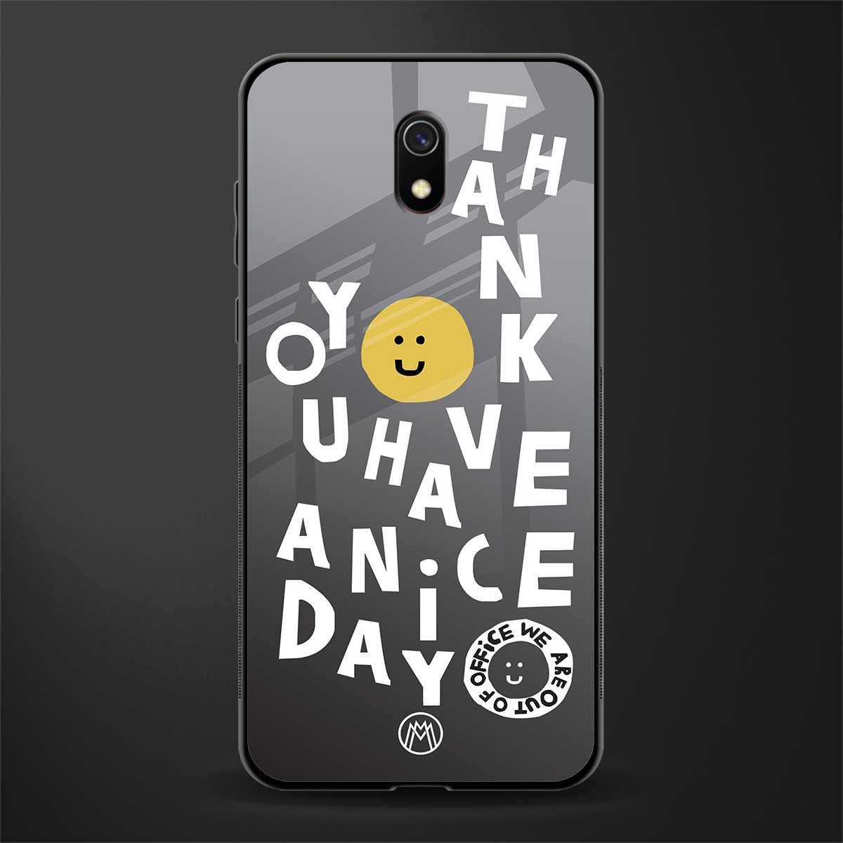 have a nice day glass case for redmi 8a image