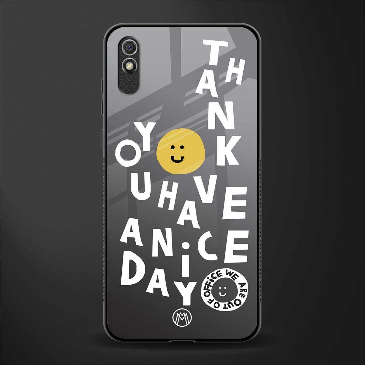 have a nice day glass case for redmi 9i image