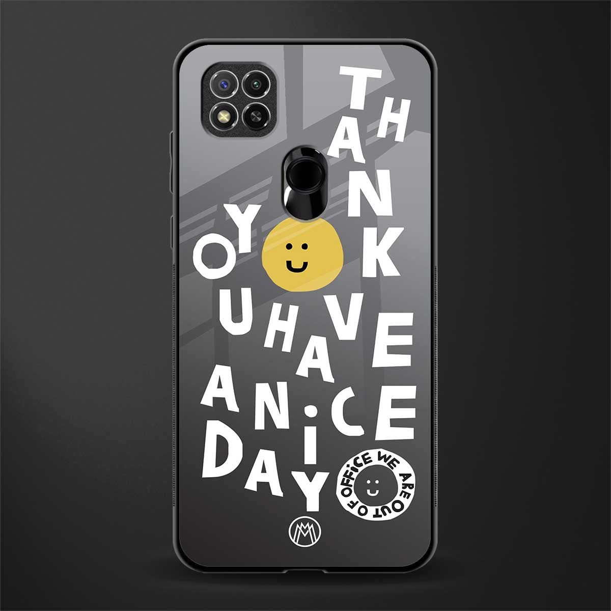 have a nice day glass case for redmi 9c image