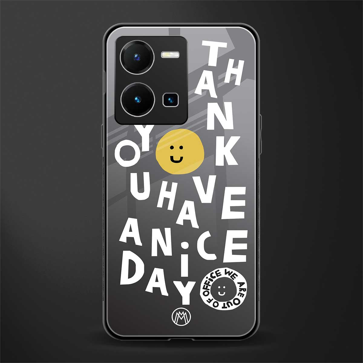 have a nice day back phone cover | glass case for vivo y35 4g
